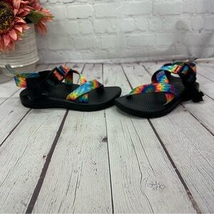 chaco tie dye Sporty Sandals Adjustable Straps kids sz 2 outdoor water UNISEX